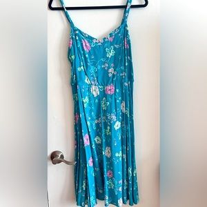 Teal and floral print stewpot dress from Torrid